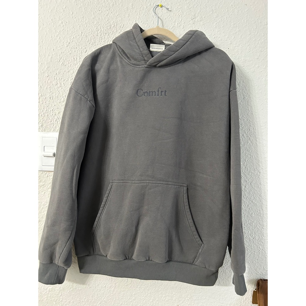 Comfrt Everyday Hoodie Charcoal Gray Embroidered Logo Pullover XL